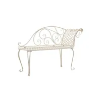 banc de jardin vidaxl chaise longue de jardin 128 cm métal antique blanc