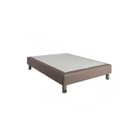 sommier someo sommier ressorts ensachés simili cuir cacao 2x80x200