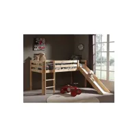 lit enfant terre de nuit lit mezzanine naturel avec toboggan 90x200