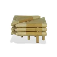 table de chevet vidaxl table de chevet 2 pcs 60 x 60 x 40 cm bambou naturel