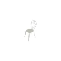 chaise de jardin generique lot de 4 chaises de jardin romantique empilable en fer forge - blanc