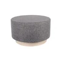 pouf the home deco factory - pouf scandinave en tissu base bois 60 cm gris anthracite