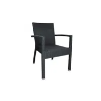 fauteuil de jardin bolero fauteuils en rotin anthracite - lot de 4 - aluminium/rotin