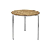 table de jardin bolero table ronde en frêne et aluminium ø 60 cm -