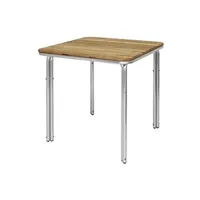 table de jardin bolero table carrée en frêne et aluminium 700 mm