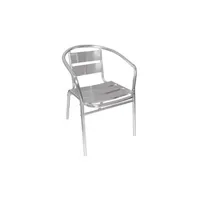fauteuil de jardin bolero fauteuils empilables en aluminium - lot de 4 - aluminium 530x580x735mm