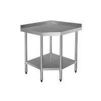table de cuisine vogue table inox d'angle (h)960 x (l)900 x (p)700 mm avec dosseret