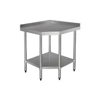 table de cuisine vogue table inox d'angle (h)960 x (l)800 x (p)600 mm avec dosseret