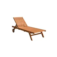 chaise longue - transat generique bain de soleil en eucalyptus fsc - 1 personne - rauha - marron