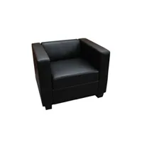 fauteuil de salon mendler fauteuil club / lounge lille, 86x75x70cm, simili-cuir, noir
