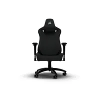 chaise gaming corsair tc200 fabric - forme standard, tissu doux gris noir/noir