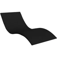 chaise longue - transat delorm - bain de soleil vague résine tressée noir