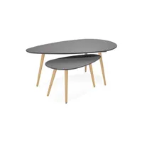 tables gigognes design 'tetrys' grises foncées