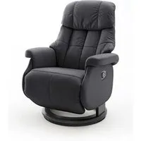 fauteuil de relaxation pegane fauteuil relax en cuir coloris noir - 77 x 111 x 86 cm --