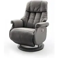 fauteuil de relaxation pegane fauteuil relax en cuir coloris gris foncé / noir - 77 x 111 x 86 cm --