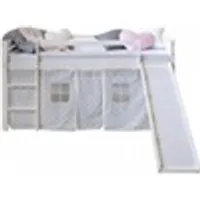 lit enfant homestyle4u lit mezzanine 90x200 avec toboggan et echelle et rideau etoiles