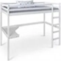 lit enfant homestyle4u lit mezzanine avec bureau pour enfant 90x200 cm blanc bois de pin