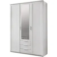 armoire pegane armoire enfant en panneaux de particules coloris blanc - dim : 135 x 210 x 58 cm - -