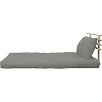 matelas futon et tête de lit bois massif naturel shin sano 140x200 gris