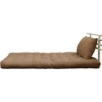 futon karup matelas futon et tête de lit bois massif naturel shin sano 140x200 marron