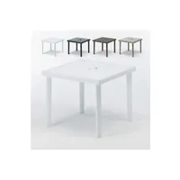 table haute grand soleil - tables bar en poly rotin carrées 90x90 grand soleil boheme 12 pcs, couleur: blanc
