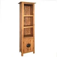 bibliothèque vidaxl meuble de salle de bain autoportant bois pin massif 48x32x170cm