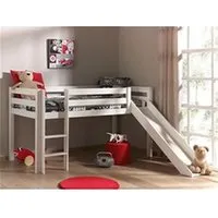 lit enfant terre de nuit lit mezzanine blanc avec toboggan 90x200