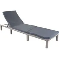 chaise longue - transat mendler chaise longue hwc-a51, en polyrotin, transat basic gris, matelas gris foncé