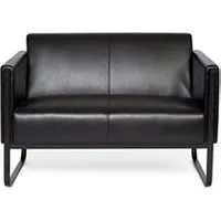 canapé lounge bali black châssis noir simili cuir lisse 2 places noir