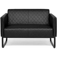 canapé lounge aruba black châssis noir simili cuir 2 places noir