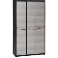 armoire vidaxl armoire de rangement de jardin avec 4 étagères noir et gris
