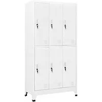 armoire de bureau vidaxl armoire à casier avec 6 compartiments acier 90x45x180 cm gris