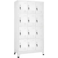 armoire de bureau vidaxl armoire à casier avec 12 compartiments 90x45x180 cm