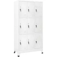 armoire de bureau vidaxl armoire à casier avec 9 compartiments acier 90x45x180 cm gris