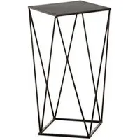 table d'appoint aubry gaspard - sellette design en métal noir 36 x 36 x 61 cm