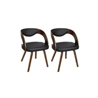 chaise helloshop26 2 chaises de cuisine salon salle à manger design noir bois