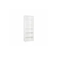 bibliothèque office24 - bibliothèque colonne 6 casiers bois laqué blanc pour bureau et salon parallelepiped