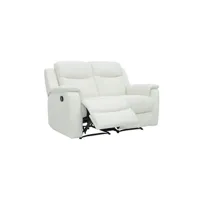 fauteuil de relaxation vente-unique canapé 2 places relax evasion en cuir - blanc ivoire