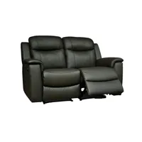 fauteuil de relaxation vente-unique canapé 2 places relax evasion en cuir - noir