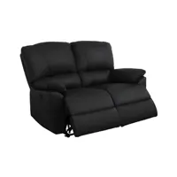 fauteuil de relaxation vente-unique canapé 2 places relax électrique en cuir marcis - noir