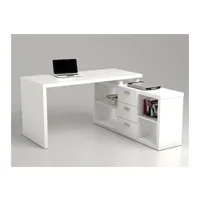 bureau d'angle vente-unique bureau d'angle avec rangements aldric iii - blanc
