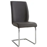 chaise pegane lot de 2 chaises de salle à manger en métal coloris gris clair --