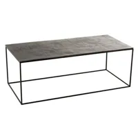 table basse maison et styles table basse 110x50x40 cm en aluminium noir - axelle