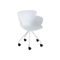 fauteuil de bureau non renseigné chaise à roulettes polypropylène blanc ettis l 56 cm