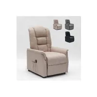 fauteuil de relaxation le roi du relax - fauteuil electrique equipé de roues arrière et d'un système de levage emma, couleur: beige