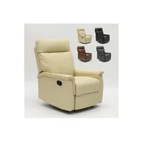fauteuil de relaxation le roi du relax - fauteuil relax inclinable avec repose-pieds en similcuir design aurora, couleur: beige