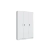 armoire loungitude armoire de rangement basile 3 portes l108,8cm x h180cm - blanc