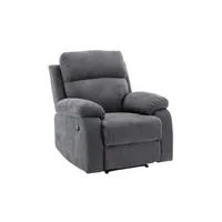 fauteuil de relaxation vente-unique fauteuil relax en tissu tolzano - anthracite