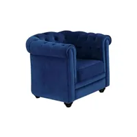 fauteuil de salon vente-unique fauteuil chesterfield - velours bleu roi