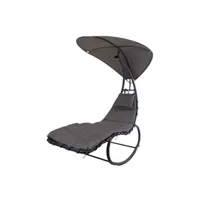 canapé d'extérieur progarden chaise longue à bascule gris
